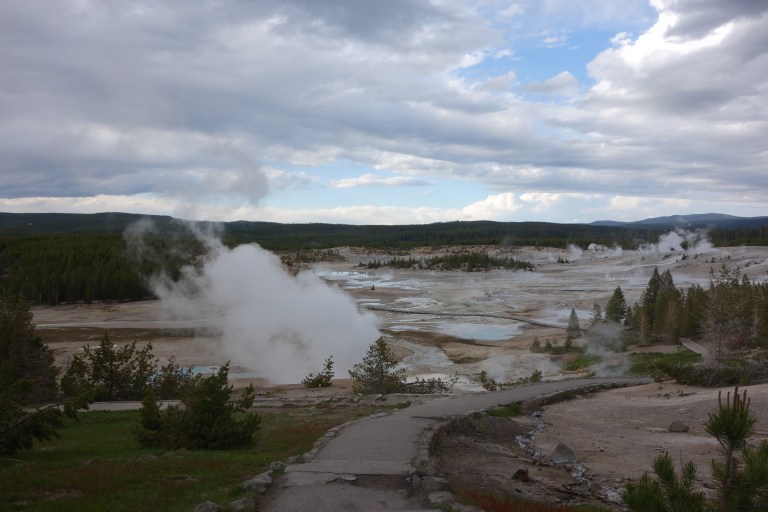 Steaming geysers